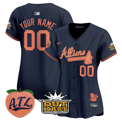 Atlanta Braves Atliens & Peach Vapor Premier Limited Custom Jersey - All Stitched