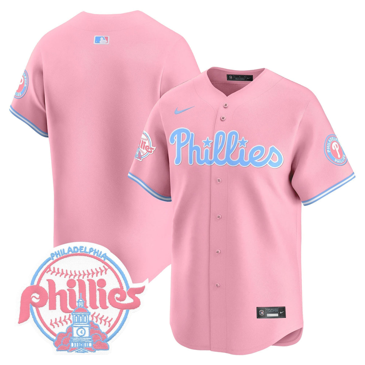 Unisex Phillies Bubblegum Pink Vapor Premier Limited Jersey V2 - All Stitched