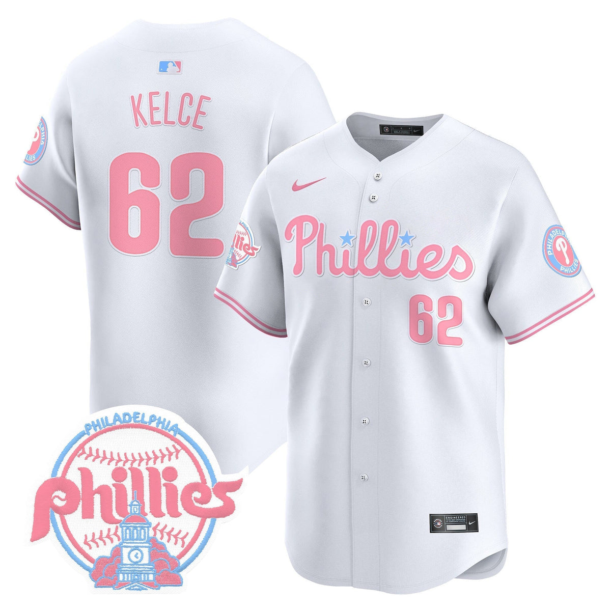Unisex Phillies Bubblegum Pink Vapor Premier Limited Jersey V2 - All Stitched
