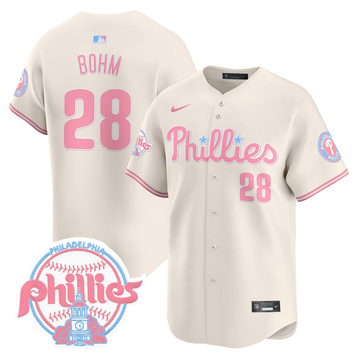 Unisex Phillies Bubblegum Pink Vapor Premier Limited Jersey V2 - All Stitched