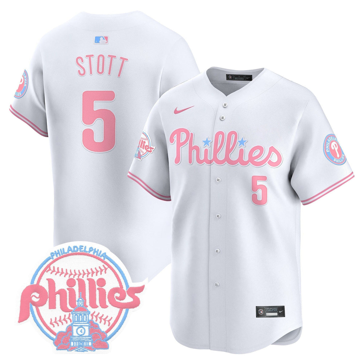Unisex Phillies Bubblegum Pink Vapor Premier Limited Jersey V2 - All Stitched