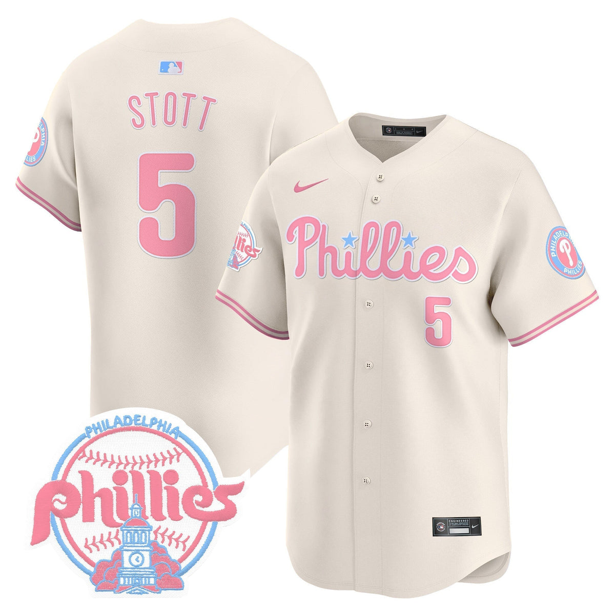 Unisex Phillies Bubblegum Pink Vapor Premier Limited Jersey V2 - All Stitched