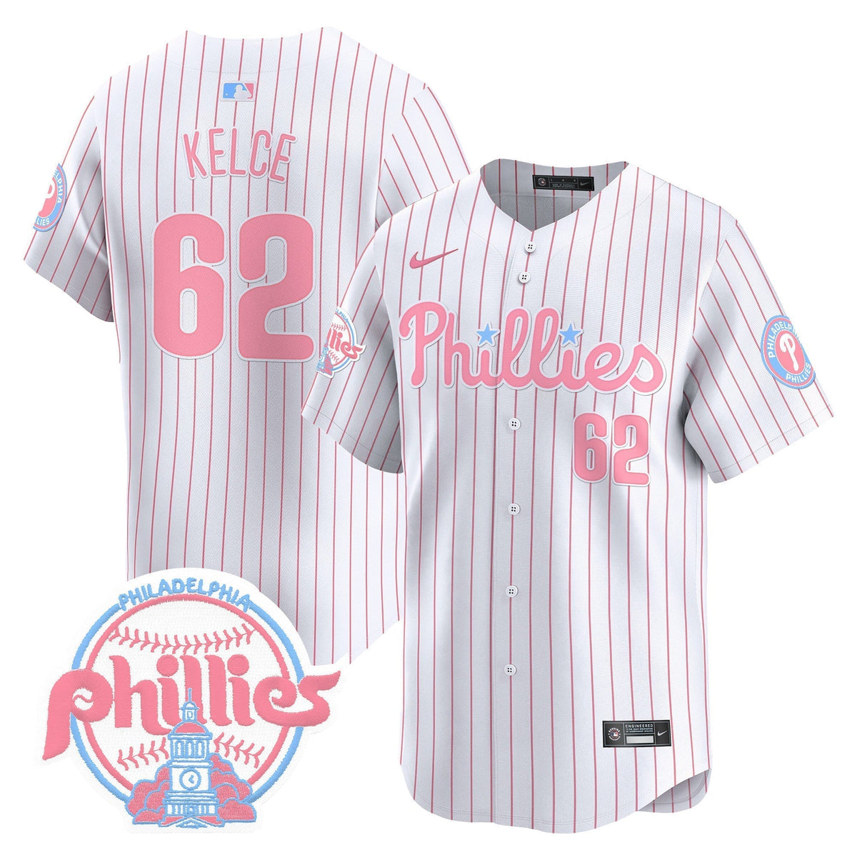 Unisex Phillies Bubblegum Pink Vapor Premier Limited Jersey V2 - All Stitched
