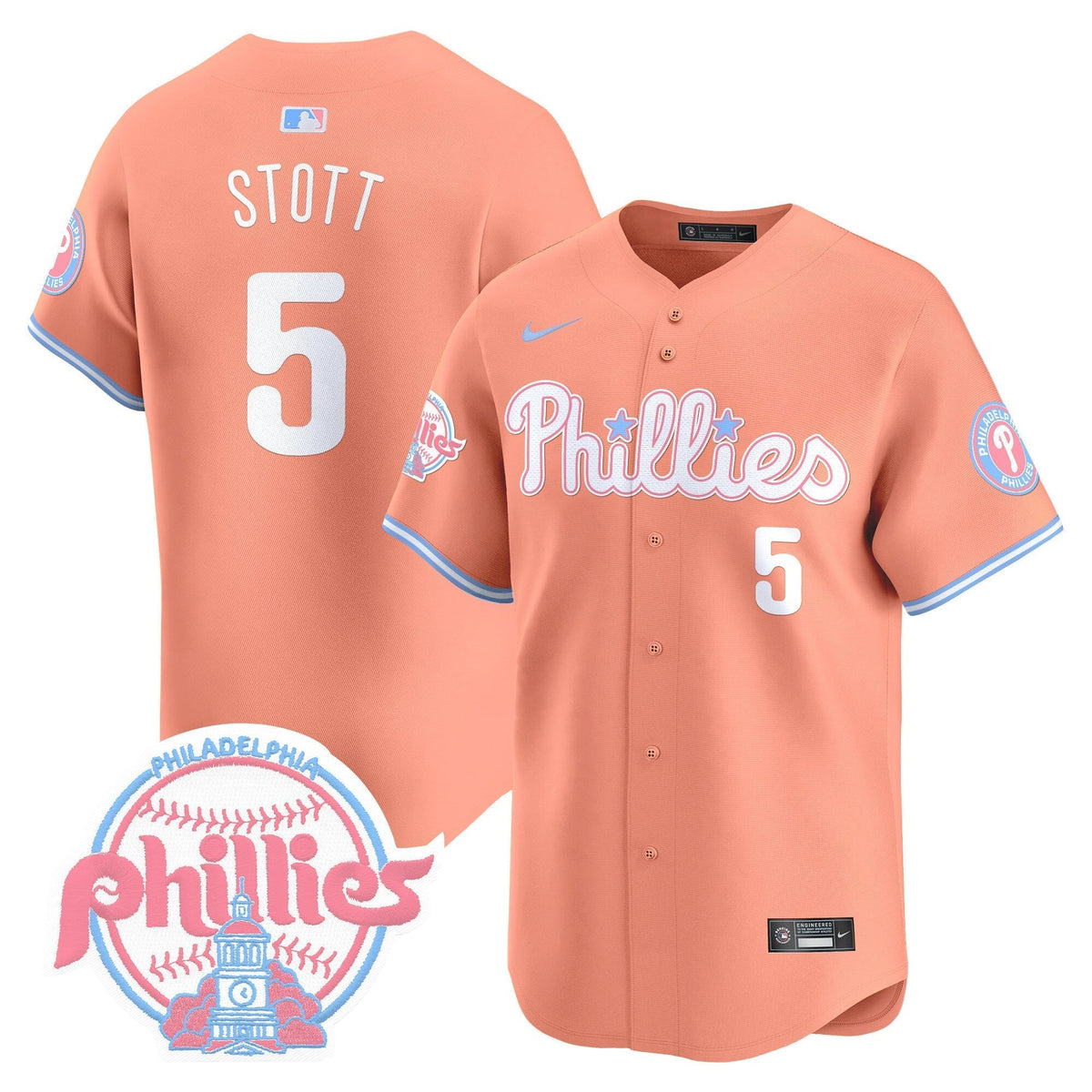 Unisex Phillies Bubblegum Pink Vapor Premier Limited Jersey V2 - All Stitched