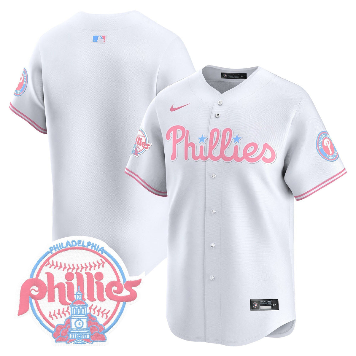 Unisex Phillies Bubblegum Pink Vapor Premier Limited Jersey V2 - All Stitched