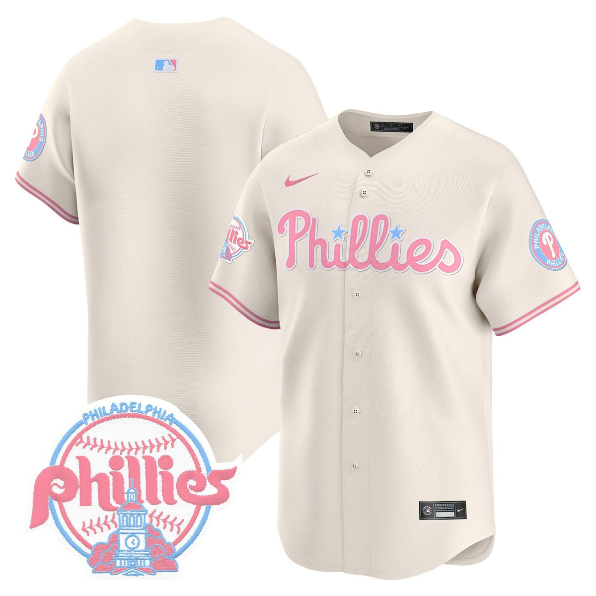 Unisex Phillies Bubblegum Pink Vapor Premier Limited Jersey V2 - All Stitched