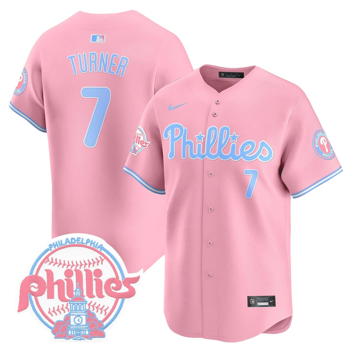 Unisex Phillies Bubblegum Pink Vapor Premier Limited Jersey V2 - All Stitched