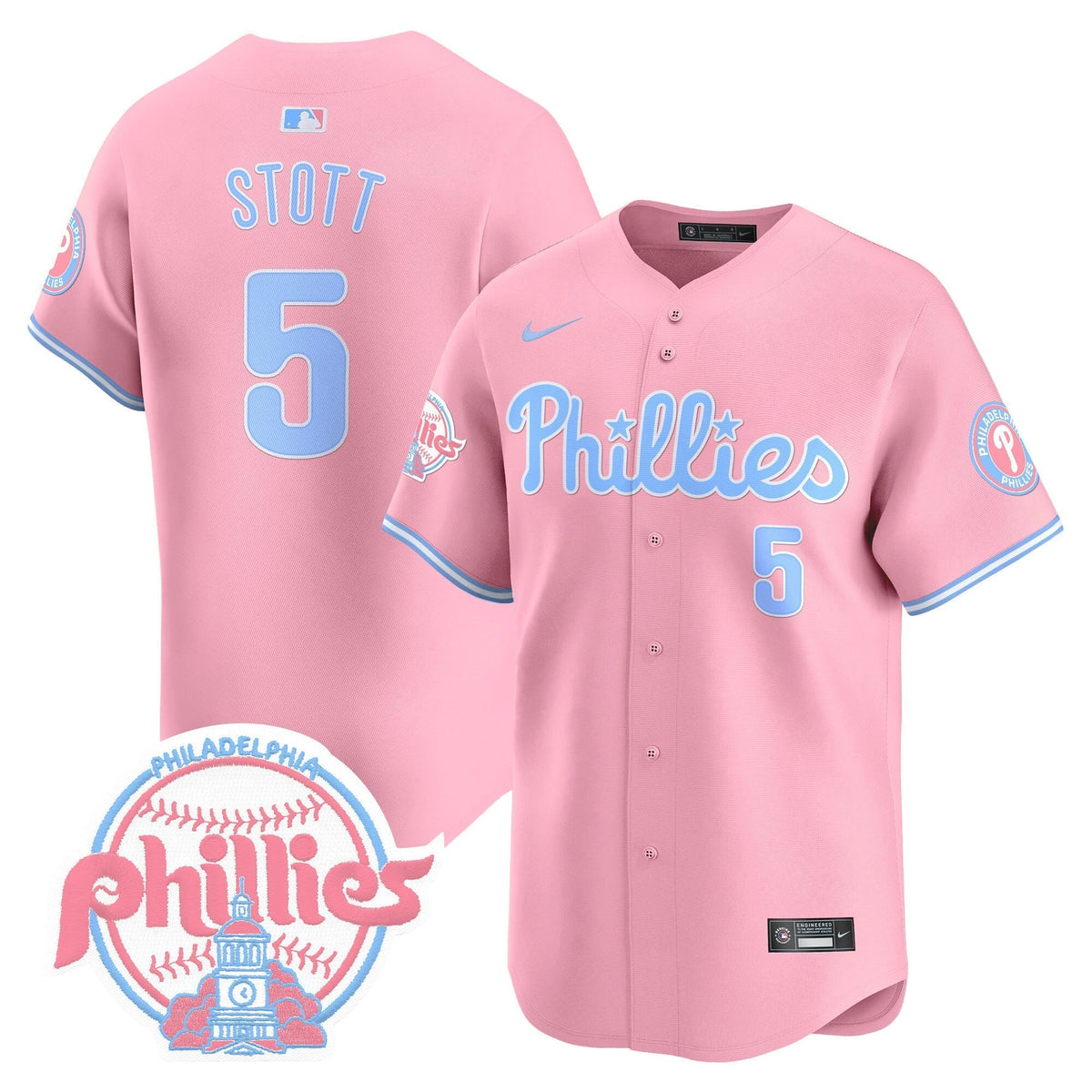 Unisex Phillies Bubblegum Pink Vapor Premier Limited Jersey V2 - All Stitched