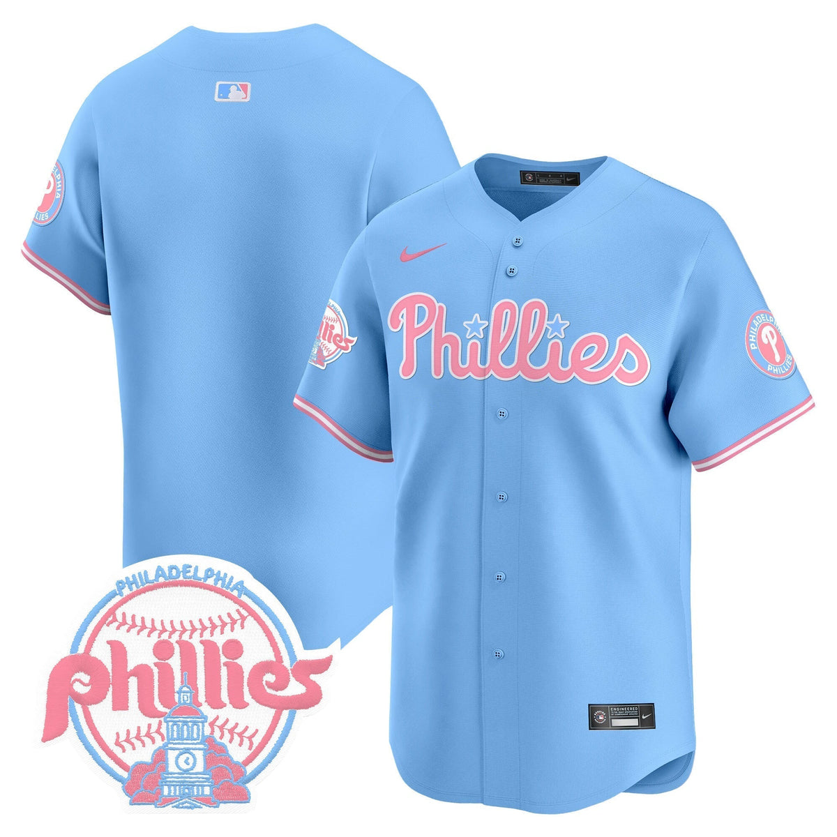 Unisex Phillies Bubblegum Pink Vapor Premier Limited Jersey V2 - All Stitched