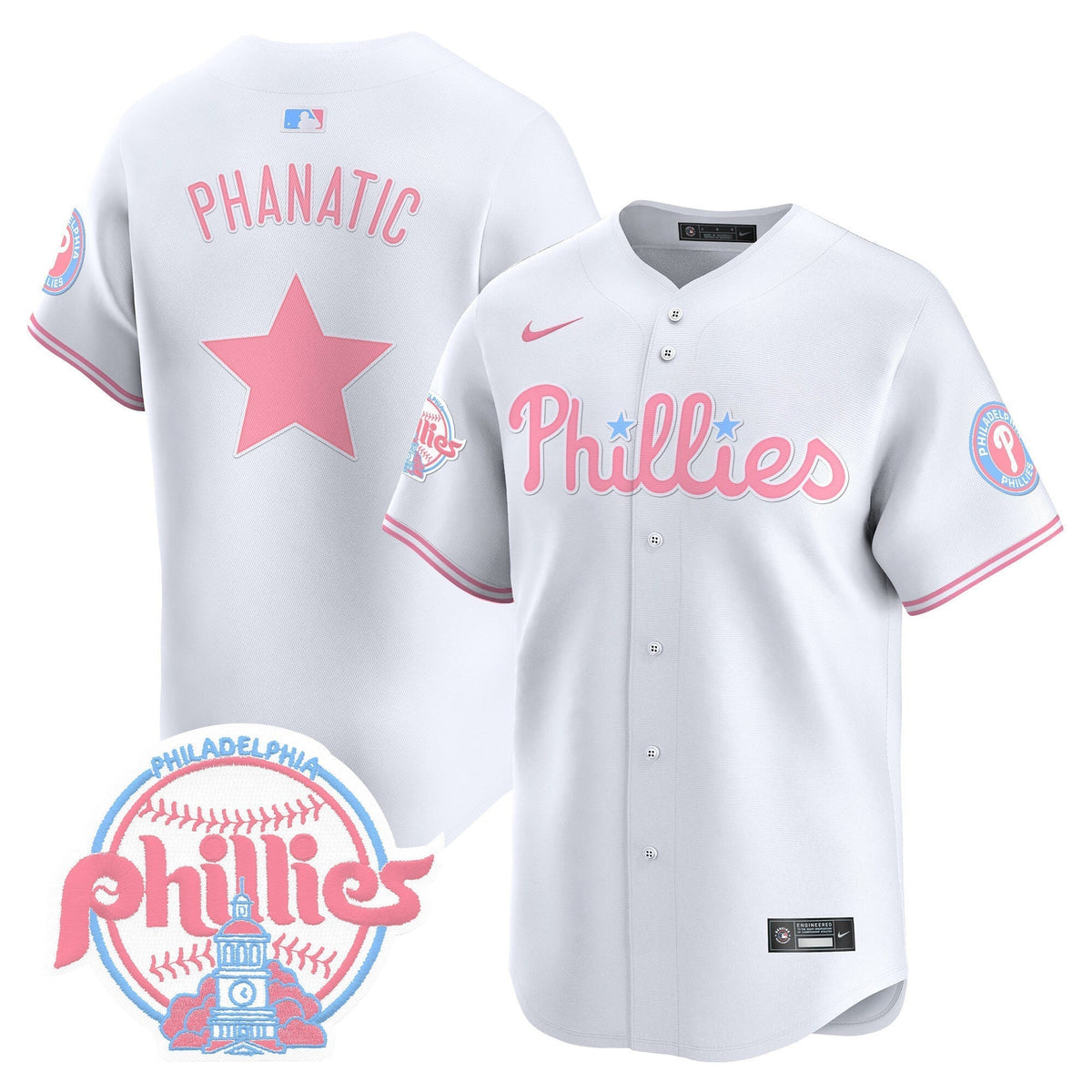 Unisex Phillies Bubblegum Pink Vapor Premier Limited Jersey V2 - All Stitched