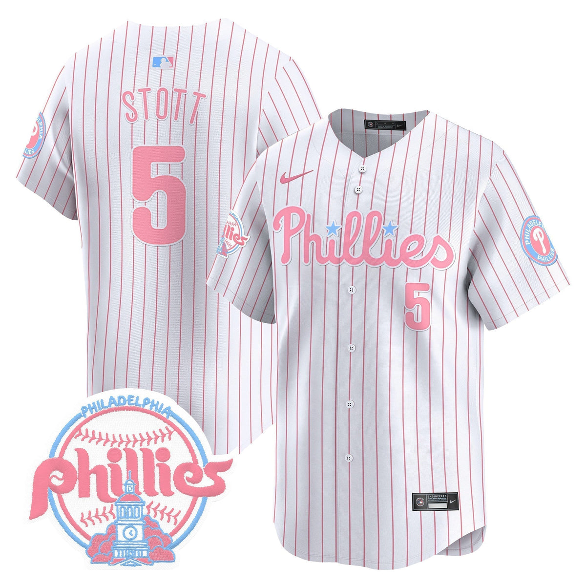 Unisex Phillies Bubblegum Pink Vapor Premier Limited Jersey V2 - All Stitched