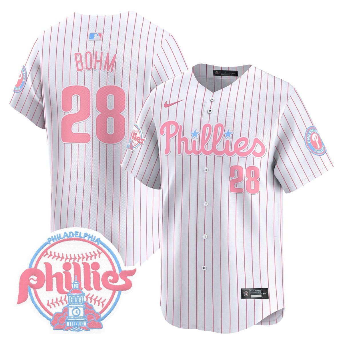 Unisex Phillies Bubblegum Pink Vapor Premier Limited Jersey V2 - All Stitched