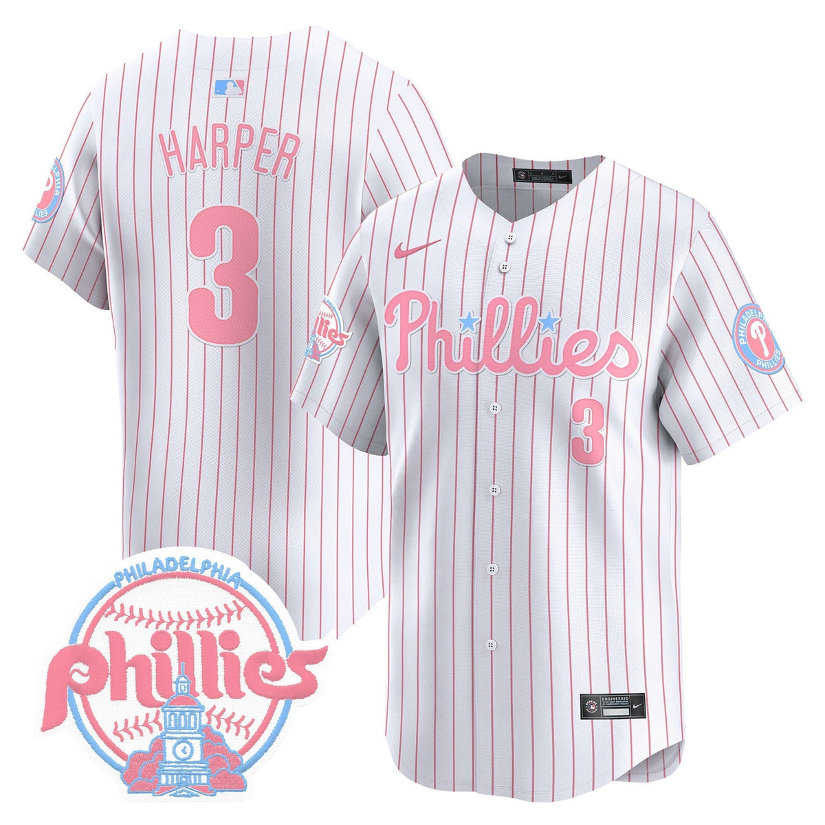 Unisex Phillies Bubblegum Pink Vapor Premier Limited Jersey V2 - All Stitched
