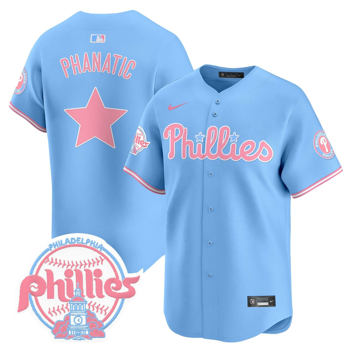 Unisex Phillies Bubblegum Pink Vapor Premier Limited Jersey V2 - All Stitched