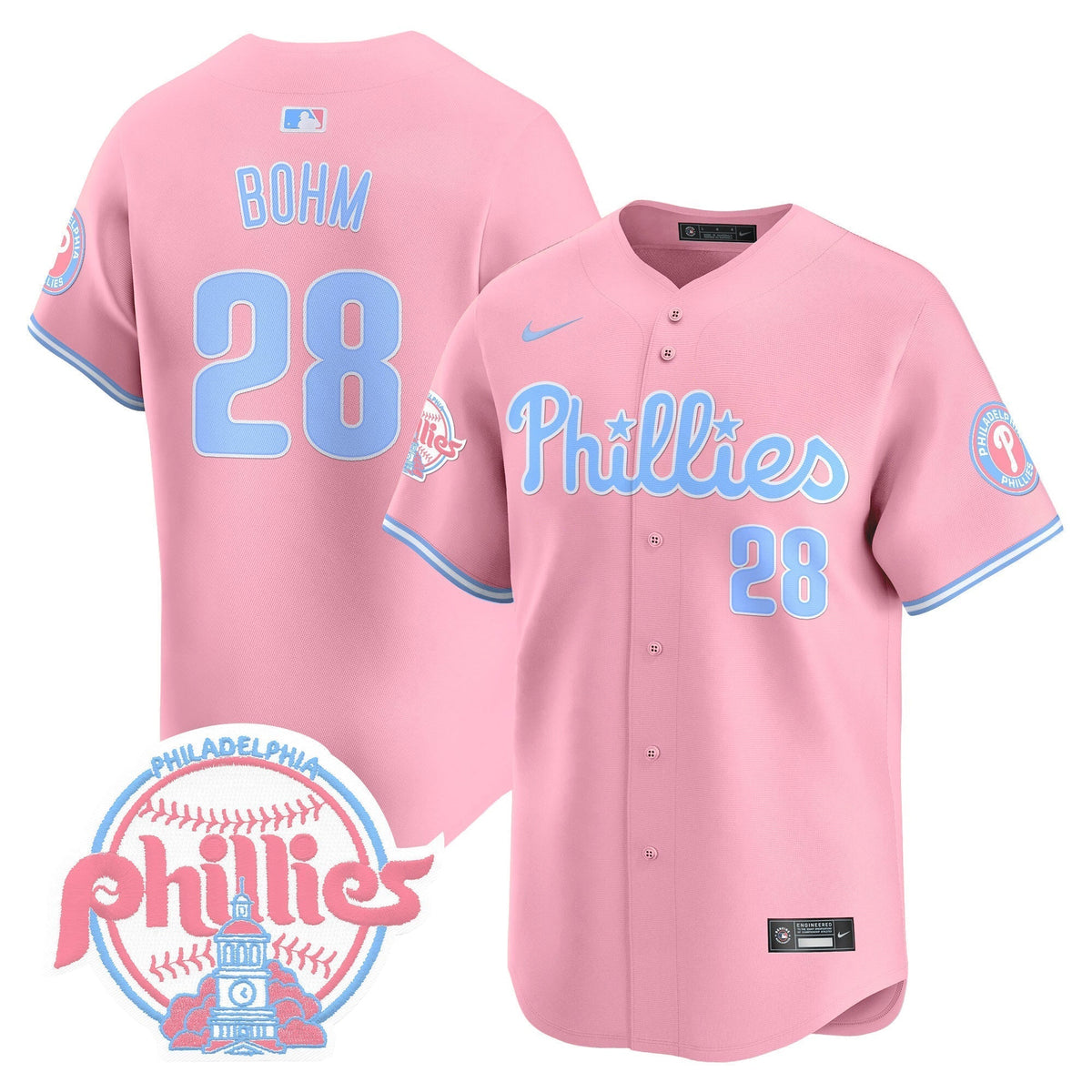 Unisex Phillies Bubblegum Pink Vapor Premier Limited Jersey V2 - All Stitched
