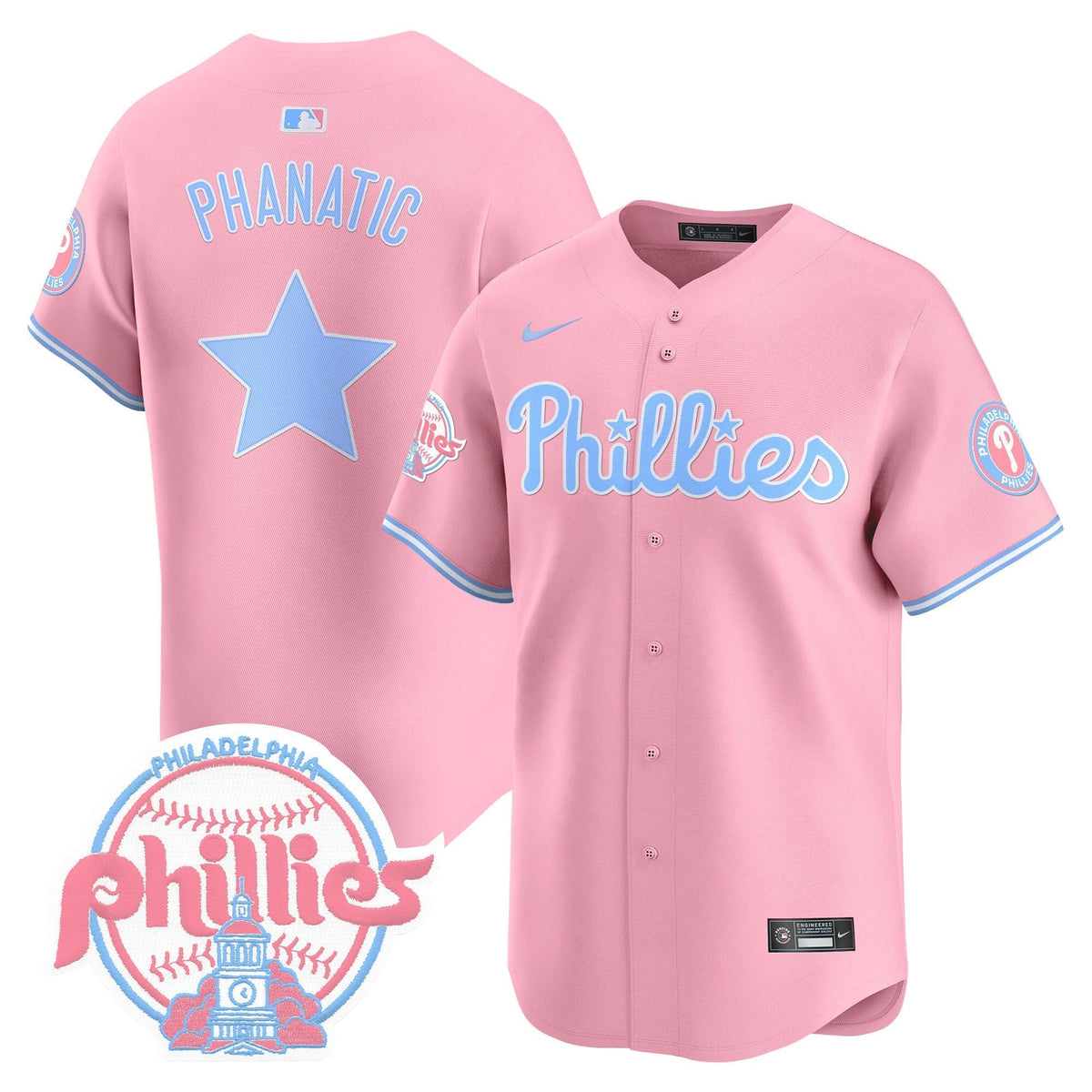 Unisex Phillies Bubblegum Pink Vapor Premier Limited Jersey V2 - All Stitched