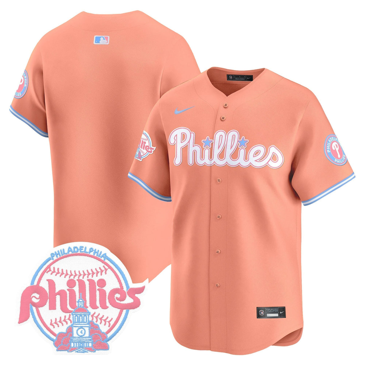 Unisex Phillies Bubblegum Pink Vapor Premier Limited Jersey V2 - All Stitched