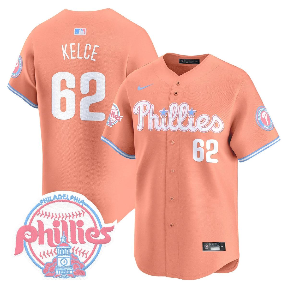 Unisex Phillies Bubblegum Pink Vapor Premier Limited Jersey V2 - All Stitched