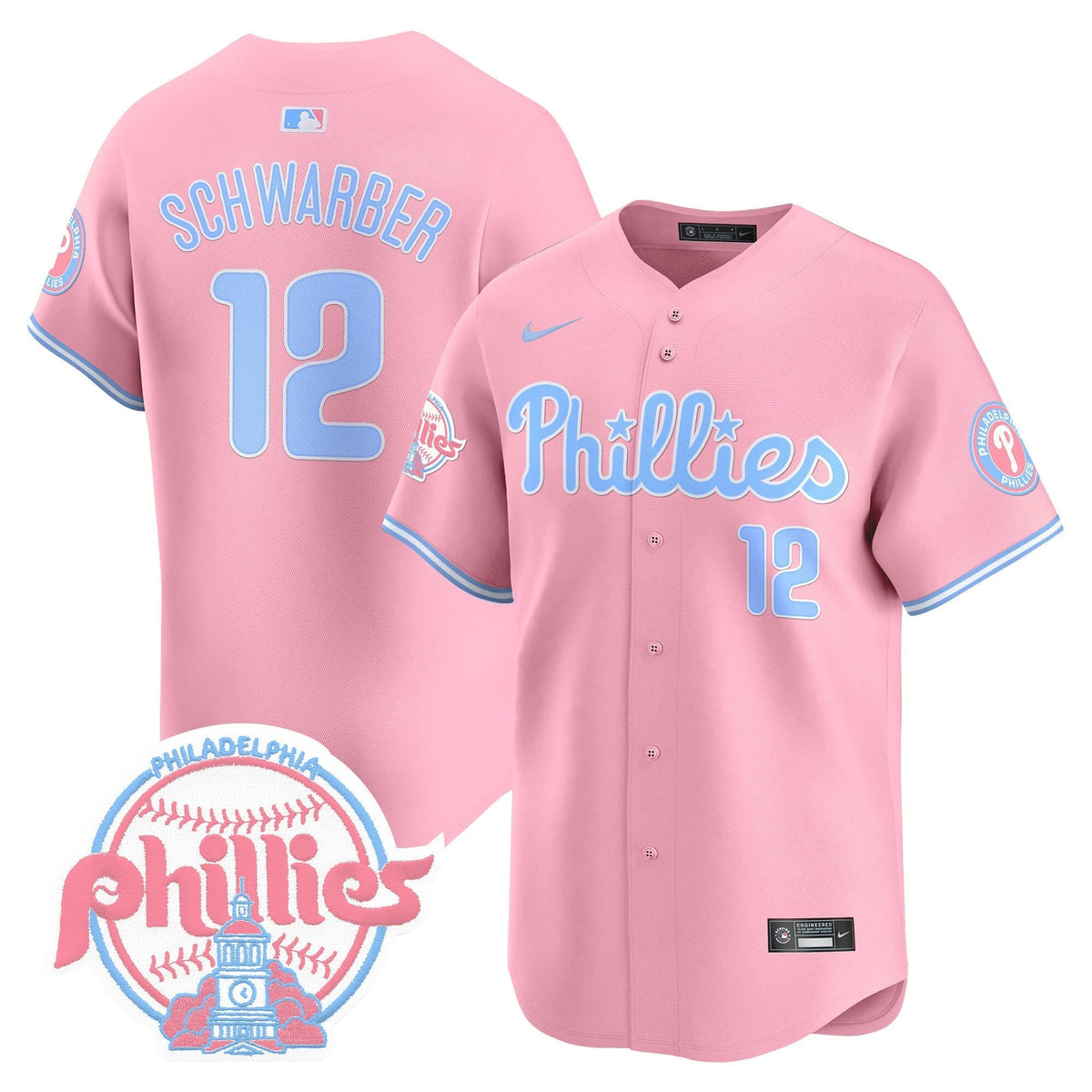 Unisex Phillies Bubblegum Pink Vapor Premier Limited Jersey V2 - All Stitched