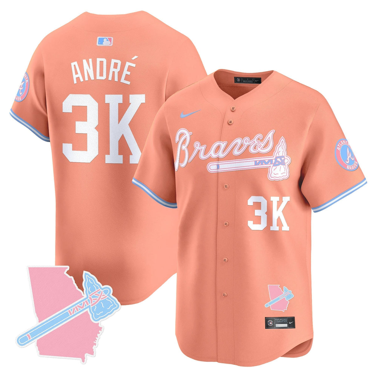 Unisex Atlanta Braves Bubblegum Pink Vapor Premier Limited Jersey - All Stitched