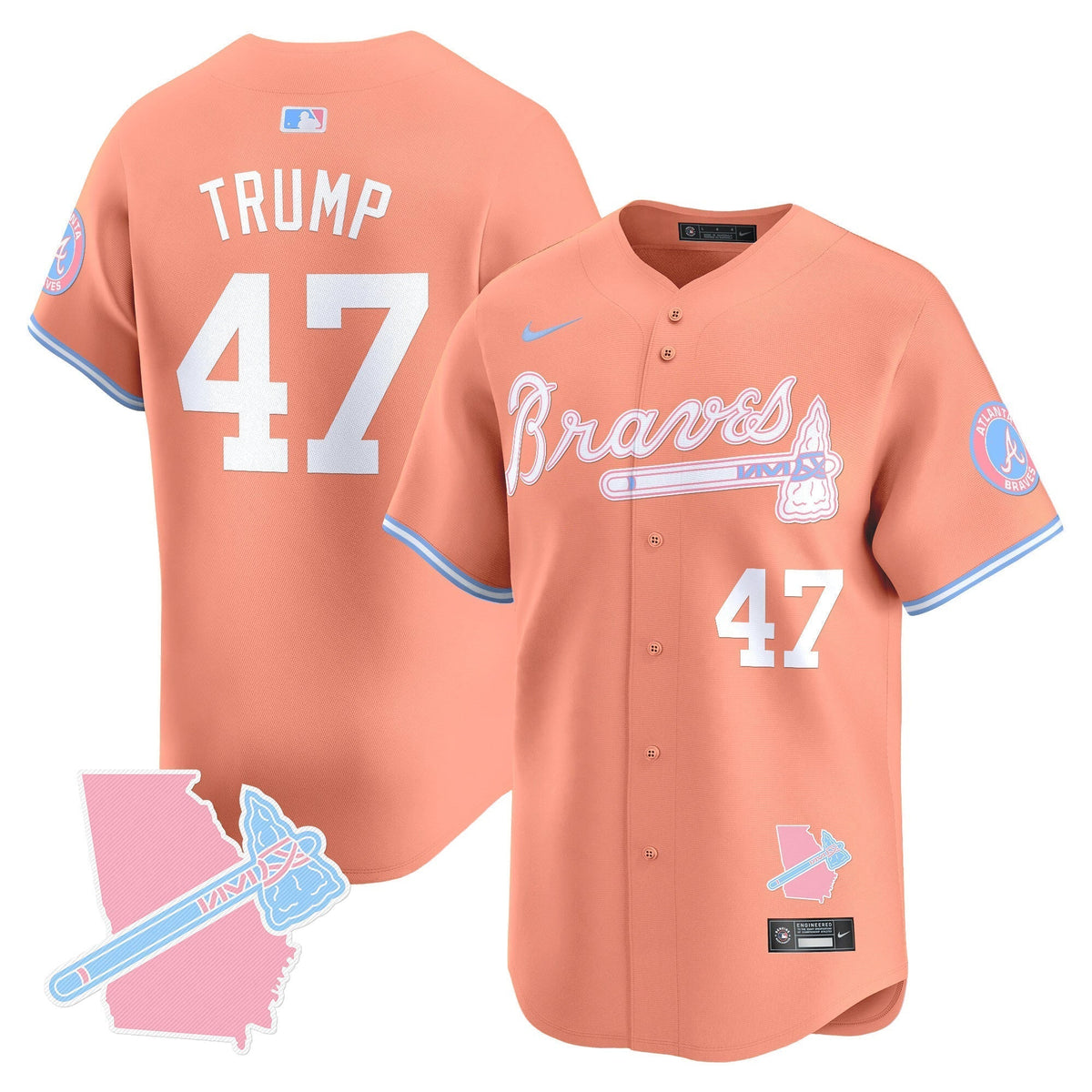 Unisex Atlanta Braves Bubblegum Pink Vapor Premier Limited Jersey - All Stitched
