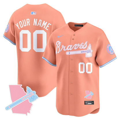 Atlanta Braves Bubblegum Pink Vapor Premier Limited Custom Jersey - All Stitched
