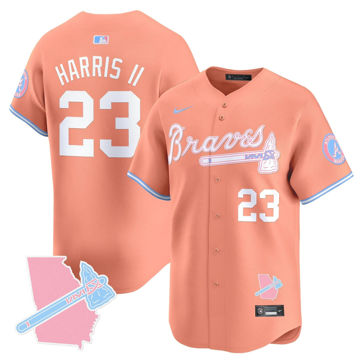 Unisex Atlanta Braves Bubblegum Pink Vapor Premier Limited Jersey - All Stitched