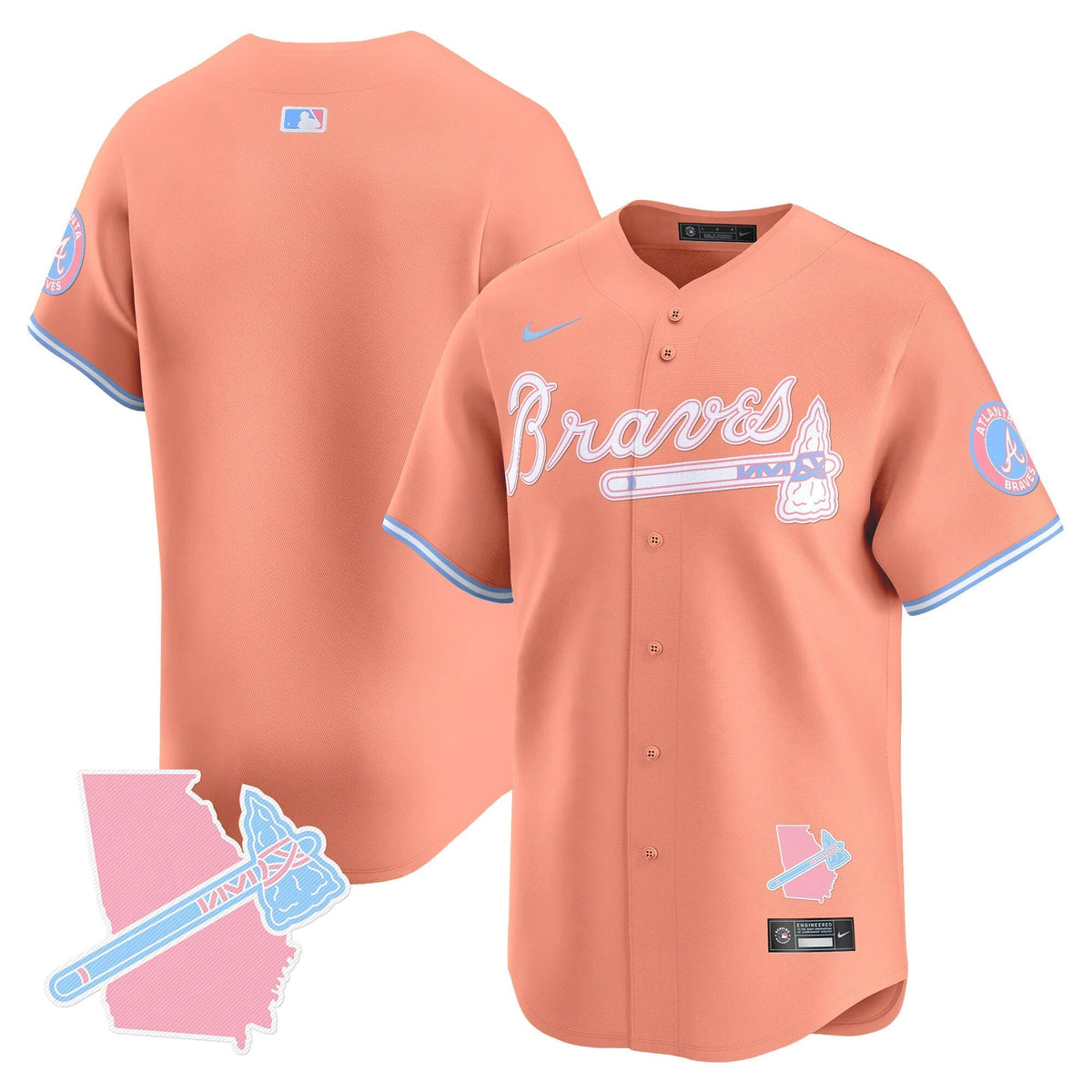 Unisex Atlanta Braves Bubblegum Pink Vapor Premier Limited Jersey - All Stitched