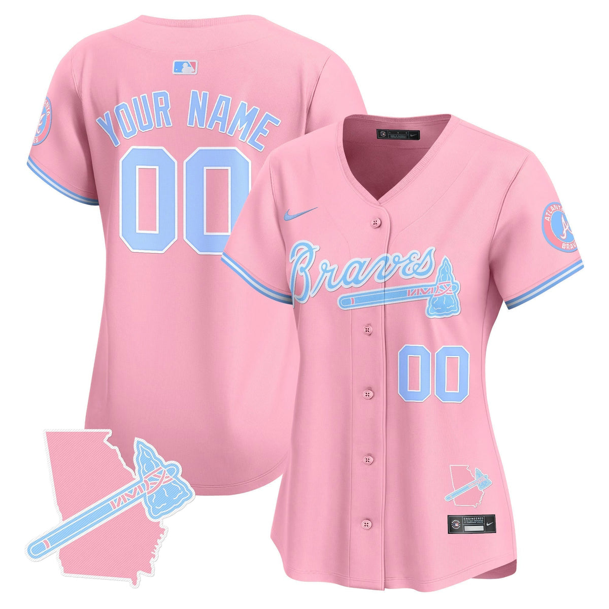 Atlanta Braves Bubblegum Pink Vapor Premier Limited Custom Jersey - All Stitched