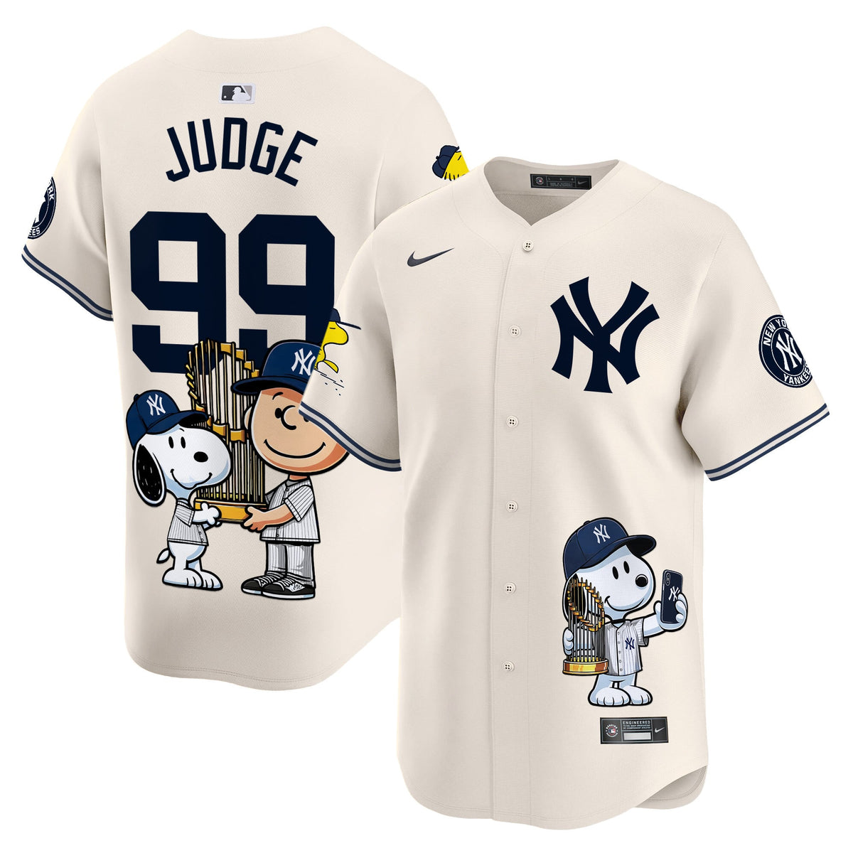 Unisex New York Yankees Peanut Snoopy Vapor Premier Limited Jersey - Printed