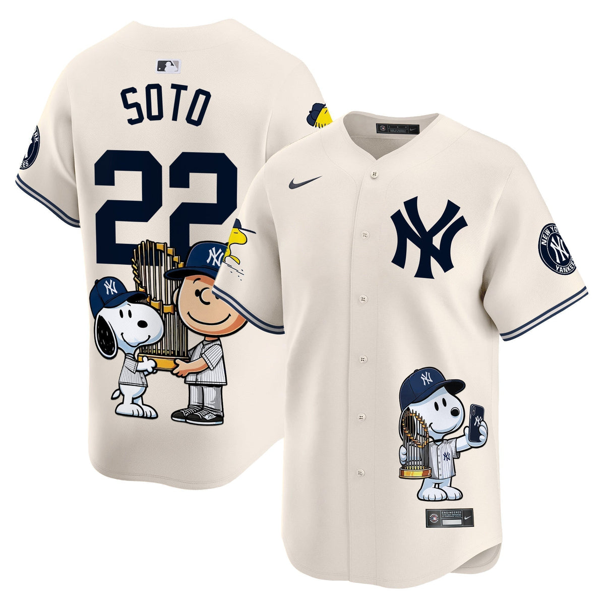 Unisex New York Yankees Peanut Snoopy Vapor Premier Limited Jersey - Printed