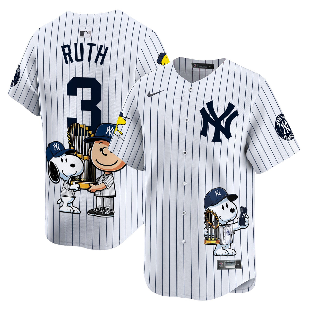 Unisex New York Yankees Peanut Snoopy Vapor Premier Limited Jersey - Printed