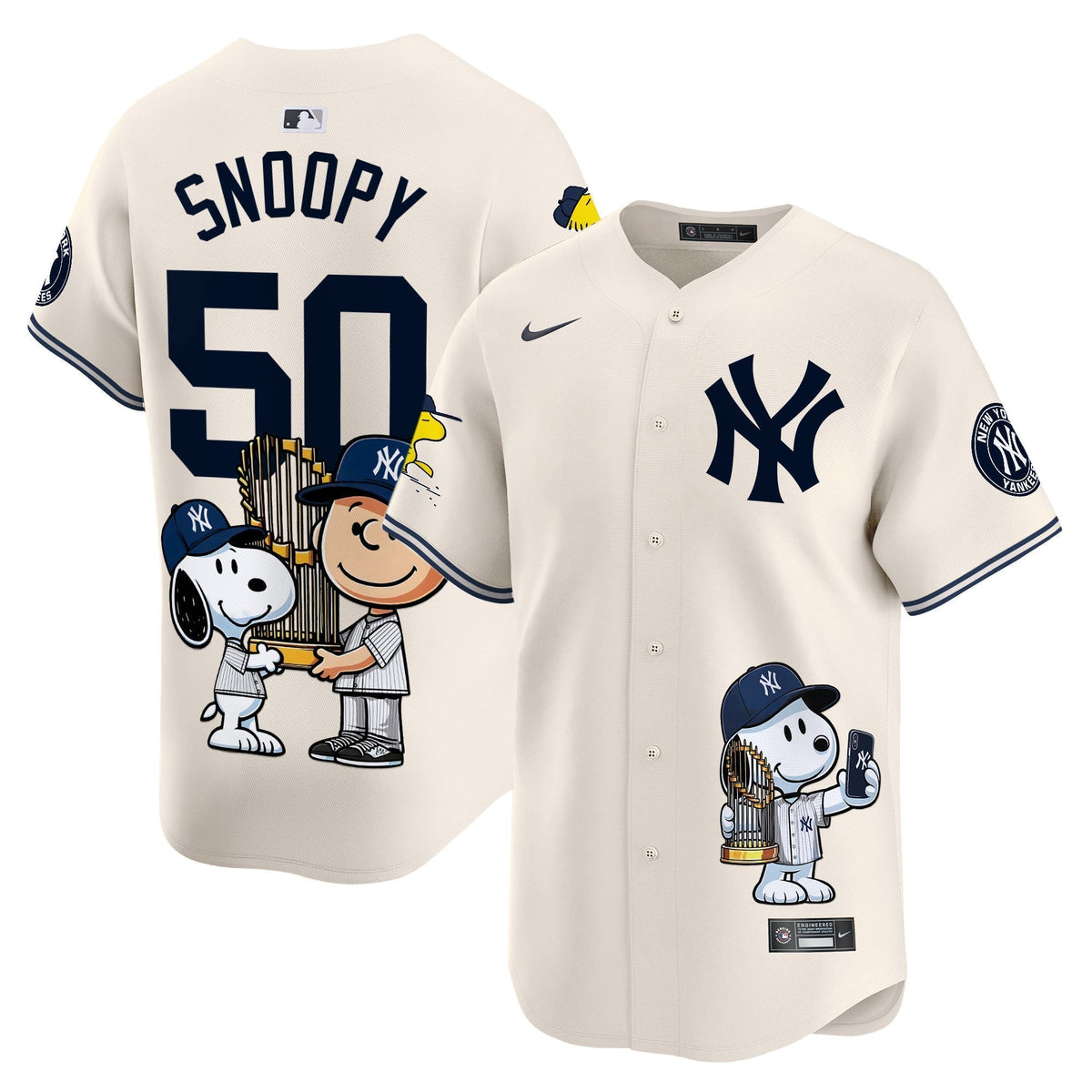 Unisex New York Yankees Peanut Snoopy Vapor Premier Limited Jersey - Printed