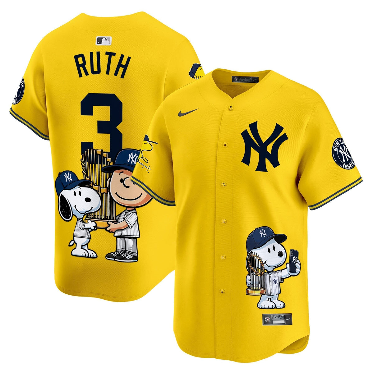 Unisex New York Yankees Peanut Snoopy Vapor Premier Limited Jersey - Printed