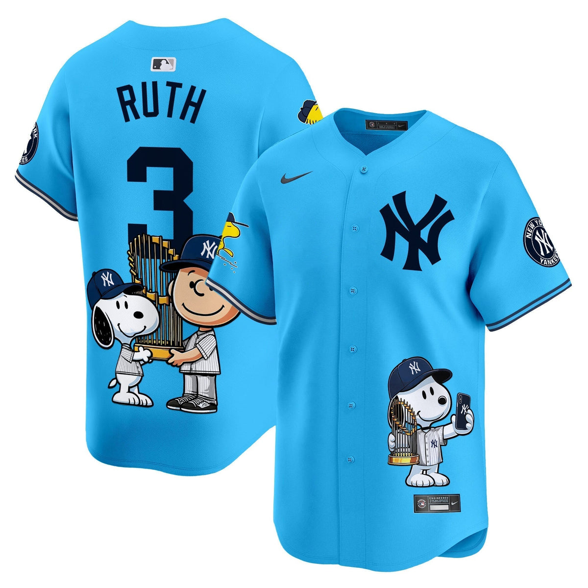 Unisex New York Yankees Peanut Snoopy Vapor Premier Limited Jersey - Printed