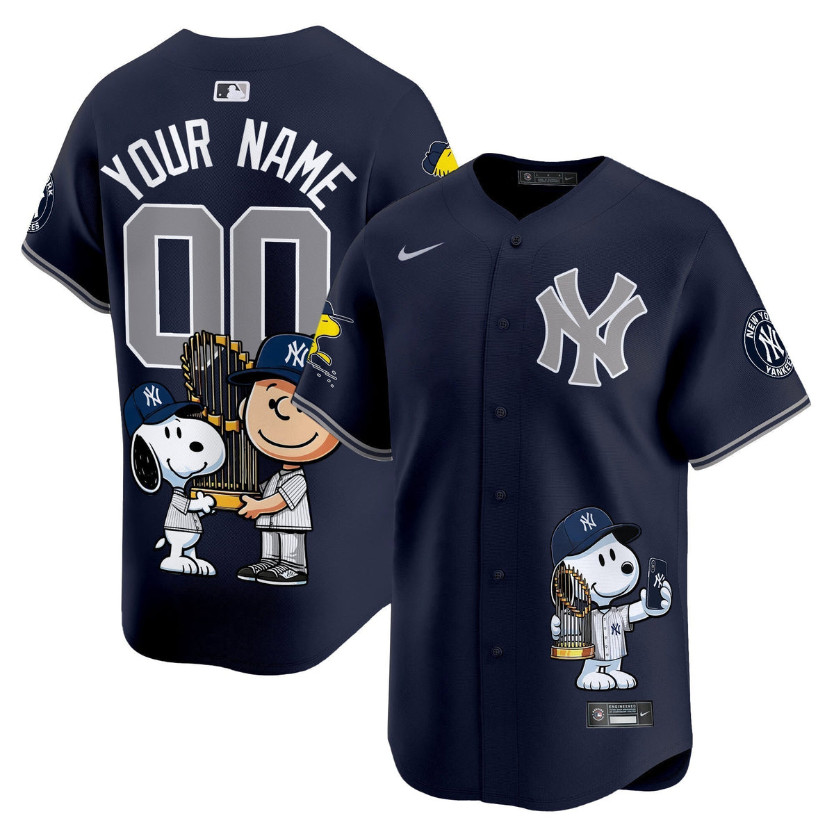 New York Yankees Peanut Snoopy Vapor Premier Limited Custom Jersey - Printed