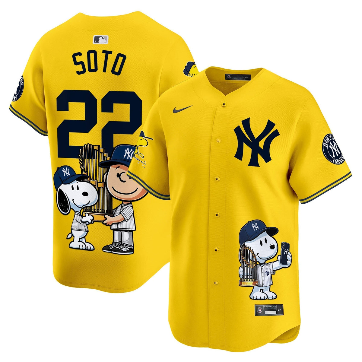 Unisex New York Yankees Peanut Snoopy Vapor Premier Limited Jersey - Printed