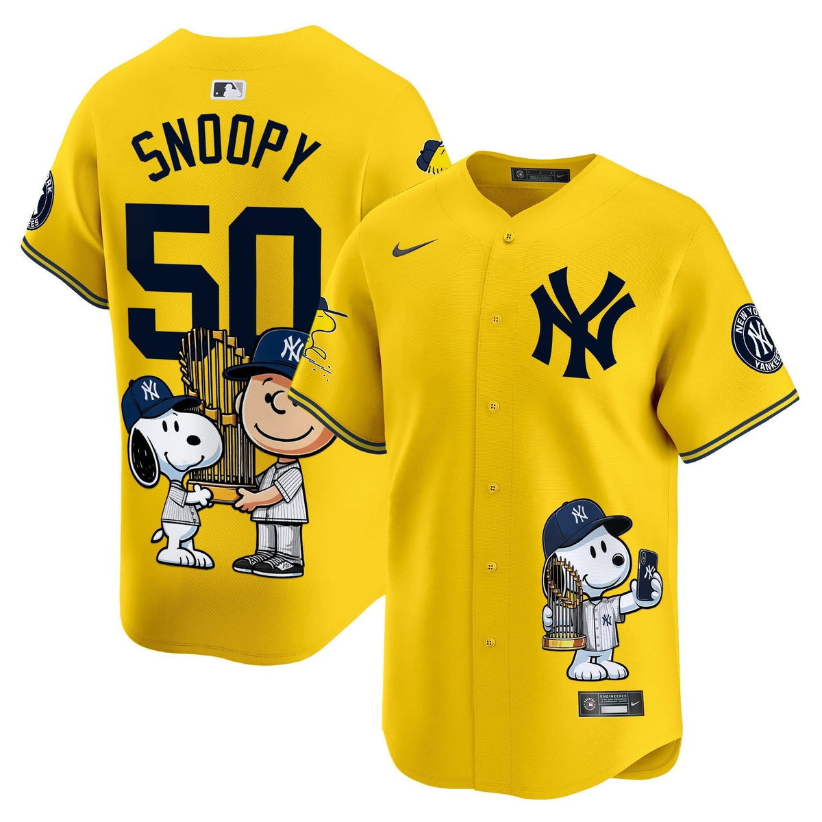 Unisex New York Yankees Peanut Snoopy Vapor Premier Limited Jersey - Printed