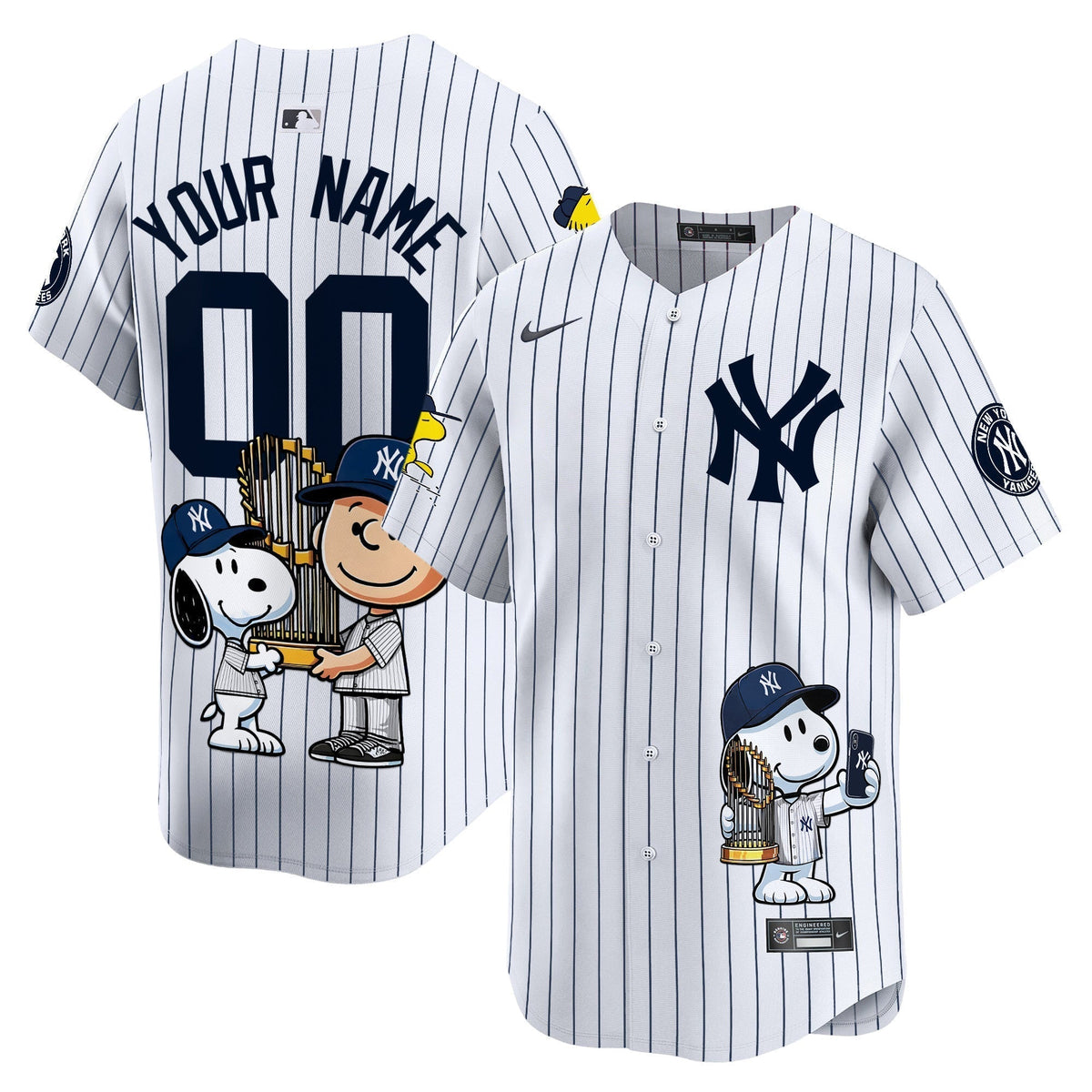 New York Yankees Peanut Snoopy Vapor Premier Limited Custom Jersey - Printed