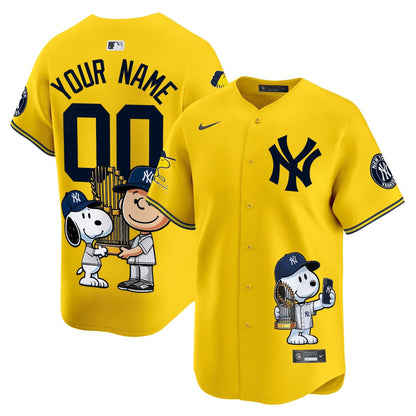 New York Yankees Peanut Snoopy Vapor Premier Limited Custom Jersey - Printed