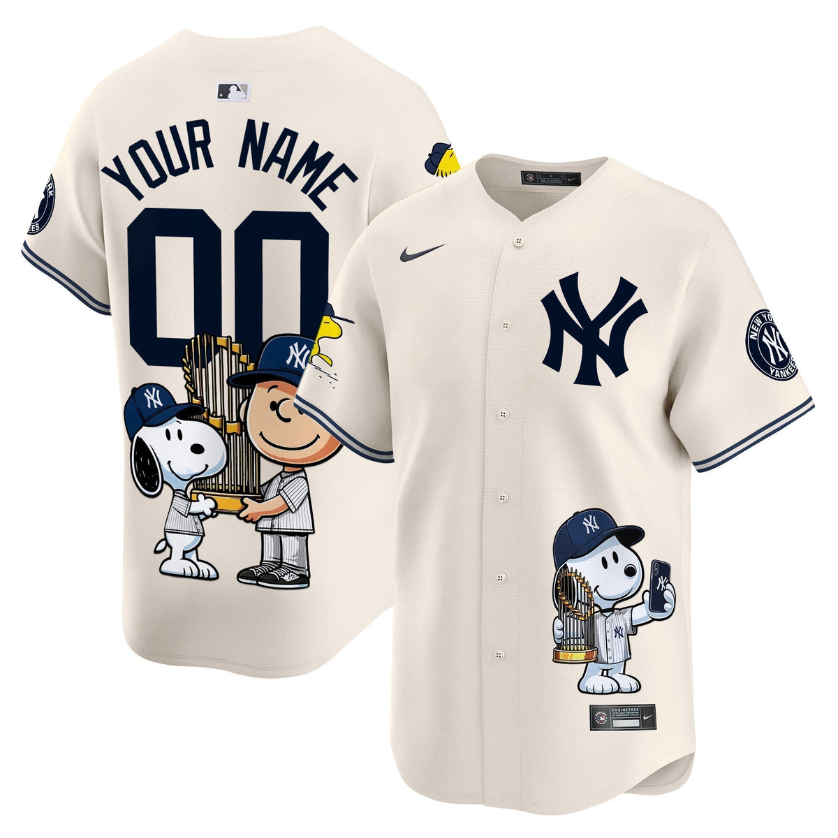 New York Yankees Peanut Snoopy Vapor Premier Limited Custom Jersey - Printed