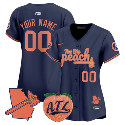 Atlanta Braves The Big Peach Vapor Premier Limited Custom Jersey V2 - All Stitched