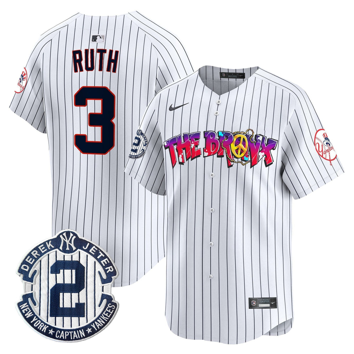 Men's New York Yankees The Bronx Graffiti Vapor Premier Limited Jersey V7 - All Stitched