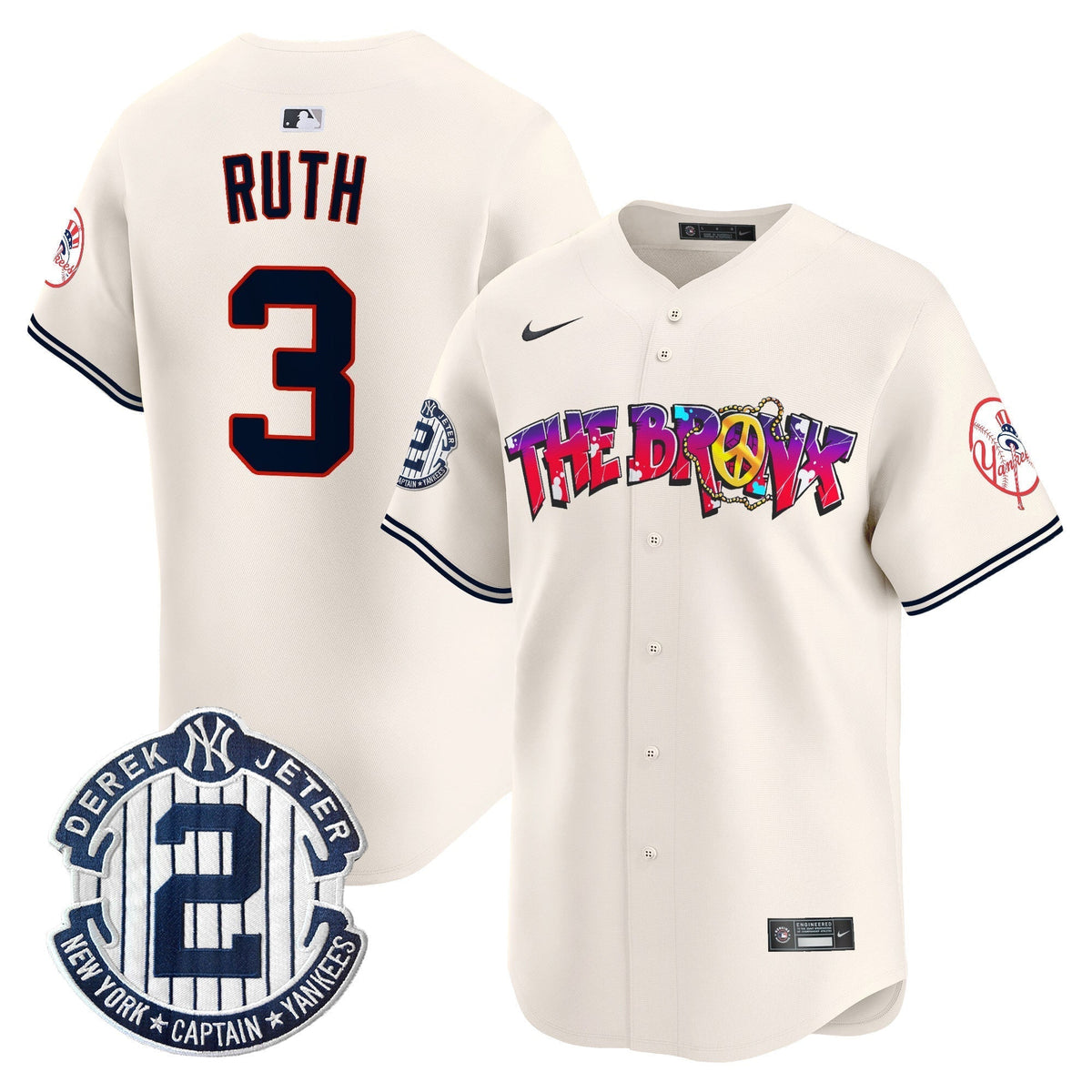 Men's New York Yankees The Bronx Graffiti Vapor Premier Limited Jersey V7 - All Stitched