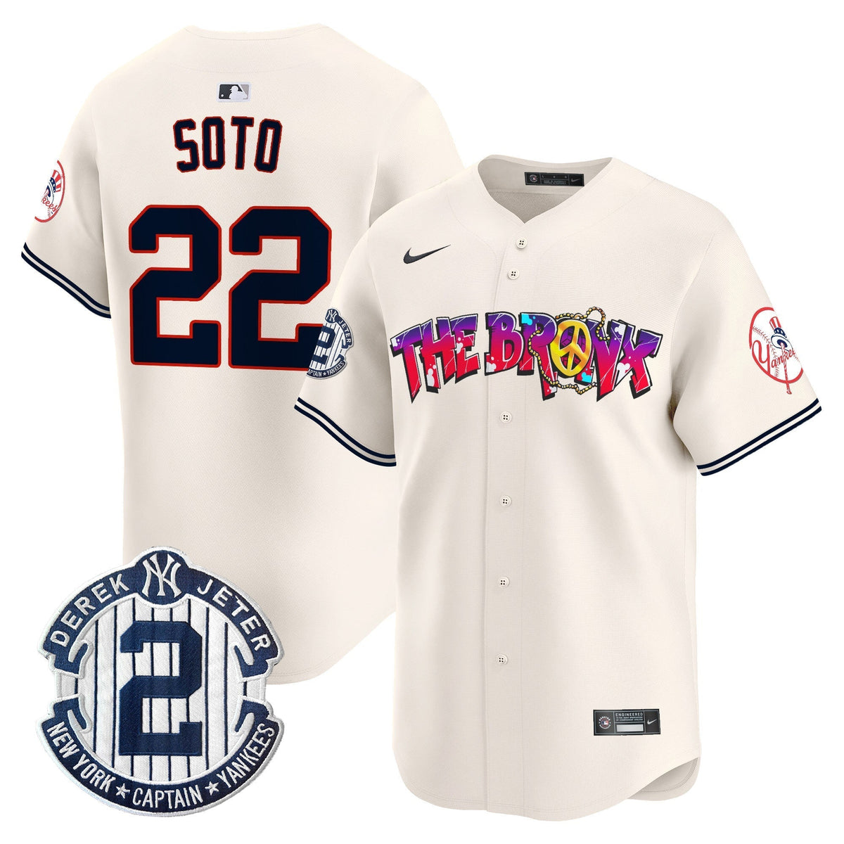 Men's New York Yankees The Bronx Graffiti Vapor Premier Limited Jersey V7 - All Stitched