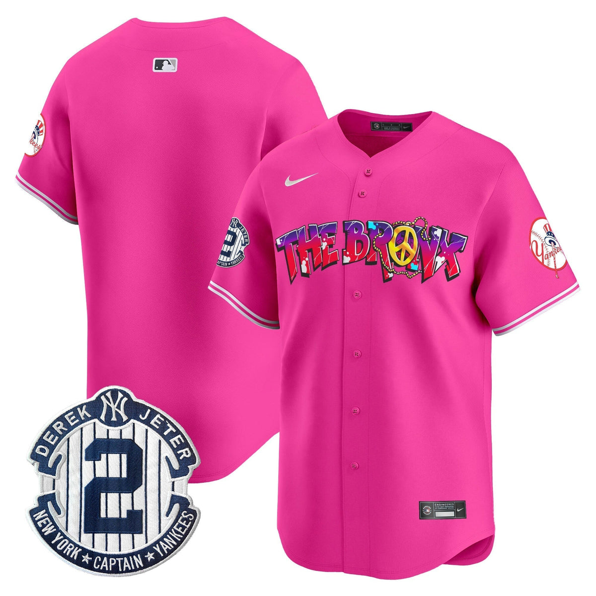 Men's New York Yankees The Bronx Graffiti Vapor Premier Limited Jersey V7 - All Stitched