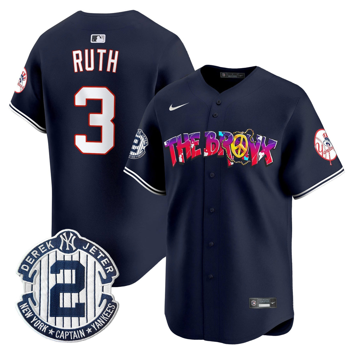 Men's New York Yankees The Bronx Graffiti Vapor Premier Limited Jersey V7 - All Stitched