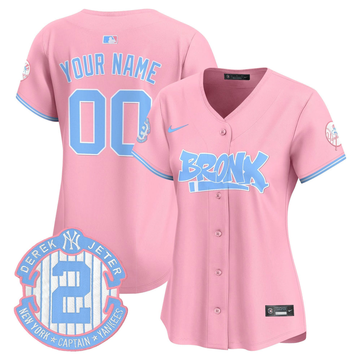 Yankees The Bronx Graffiti Bubblegum Pink Vapor Premier Limited Custom Jersey - All Stitched
