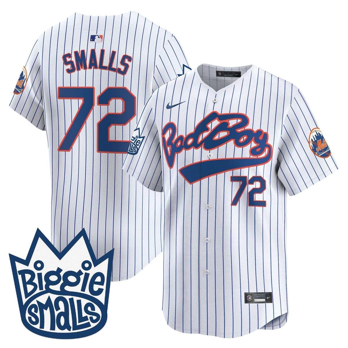 Men's Mets Biggie Smalls Vapor Premier Limited Jersey - All Stitched