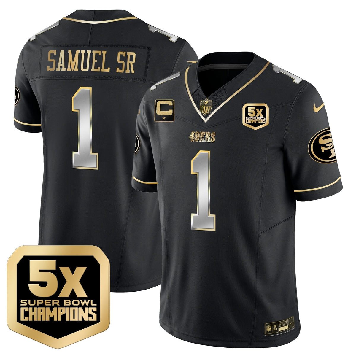Men's 49ers 5x Super Bowl Champions Vapor Limited Jersey - All Stitched